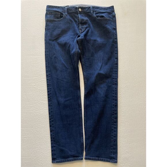 Armani Exchange 36 x 28 Low Rise Slim Dark Wash Stretch‎ Denim Button Fly Jeans - Picture 1 of 9